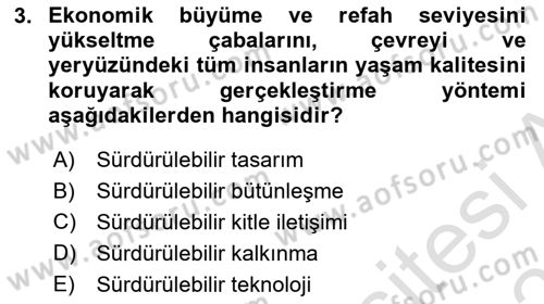 Peyzaj Çevre ve Tarım Dersi 2025 - 2026 Yılı (Final) Dönem Sonu Sınav Soruları 3. Soru
