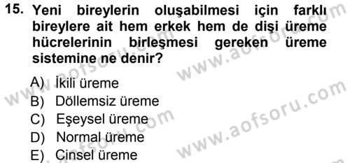 Entomoloji Dersi Ara Sınavı Deneme Sınav Soruları 15. Soru