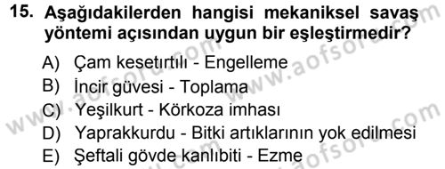 Entomoloji Dersi 2012 - 2013 Yılı (Final) Dönem Sonu Sınav Soruları 15. Soru