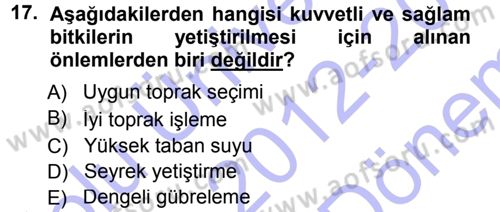 Entomoloji Dersi 2012 - 2013 Yılı (Final) Dönem Sonu Sınav Soruları 17. Soru