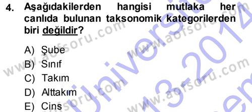 Entomoloji Dersi 2013 - 2014 Yılı (Final) Dönem Sonu Sınav Soruları 4. Soru