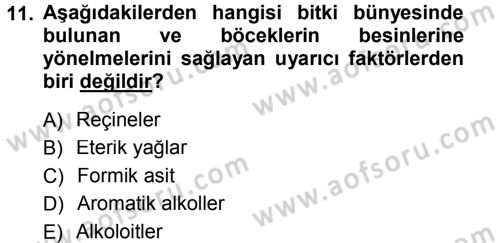 Entomoloji Dersi 2014 - 2015 Yılı (Final) Dönem Sonu Sınav Soruları 11. Soru