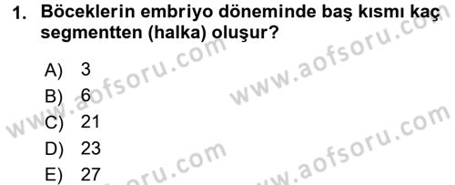 Entomoloji Dersi 2015 - 2016 Yılı (Final) Dönem Sonu Sınav Soruları 1. Soru