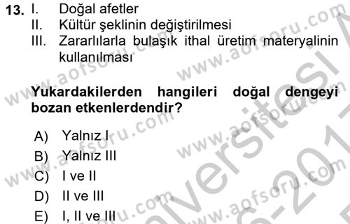 Entomoloji Dersi 2016 - 2017 Yılı 3 Ders Sınav Soruları 13. Soru