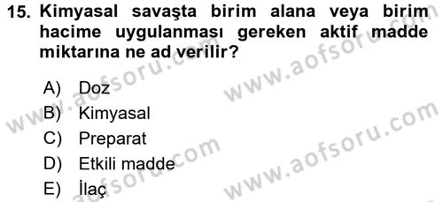 Entomoloji Dersi 2016 - 2017 Yılı 3 Ders Sınav Soruları 15. Soru