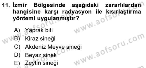 Entomoloji Dersi 2017 - 2018 Yılı 3 Ders Sınav Soruları 11. Soru
