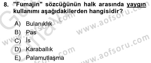 Entomoloji Dersi 2017 - 2018 Yılı (Vize) Ara Sınav Soruları 8. Soru