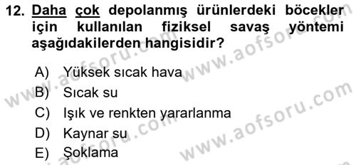 Entomoloji Dersi 2017 - 2018 Yılı (Final) Dönem Sonu Sınav Soruları 12. Soru