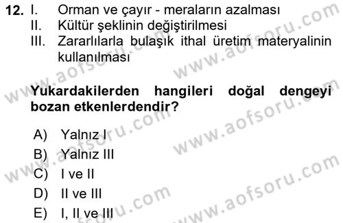 Entomoloji Dersi 2018 - 2019 Yılı 3 Ders Sınav Soruları 12. Soru