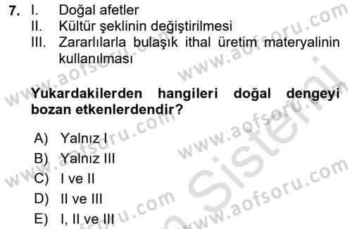 Entomoloji Dersi 2019 - 2020 Yılı (Final) Dönem Sonu Sınav Soruları 7. Soru