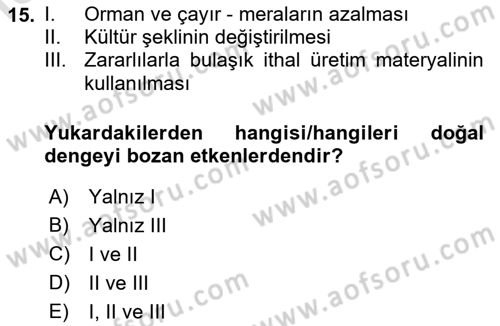 Entomoloji Dersi 2022 - 2023 Yılı Yaz Okulu Sınav Soruları 15. Soru