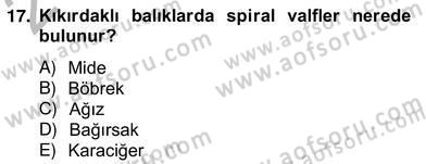 Su Ürünleri Dersi 2012 - 2013 Yılı (Vize) Ara Sınav Soruları 17. Soru