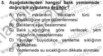 Su Ürünleri Dersi 2013 - 2014 Yılı Tek Ders Sınav Soruları 5. Soru