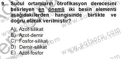 Su Ürünleri Dersi 2013 - 2014 Yılı Tek Ders Sınav Soruları 9. Soru