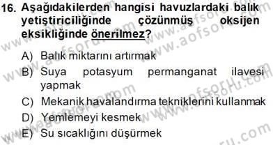 Su Ürünleri Dersi 2014 - 2015 Yılı (Vize) Ara Sınavı 16. Soru