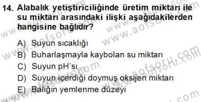 Su Ürünleri Dersi 2014 - 2015 Yılı (Final) Dönem Sonu Sınav Soruları 14. Soru