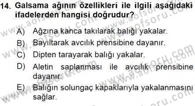 Su Ürünleri Dersi 2015 - 2016 Yılı (Vize) Ara Sınav Soruları 14. Soru