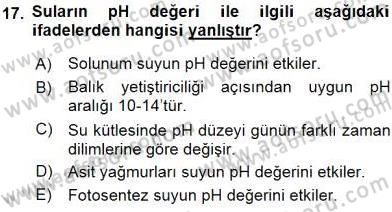 Su Ürünleri Dersi 2015 - 2016 Yılı (Vize) Ara Sınav Soruları 17. Soru