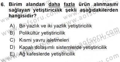 Su Ürünleri Dersi 2015 - 2016 Yılı (Vize) Ara Sınav Soruları 6. Soru