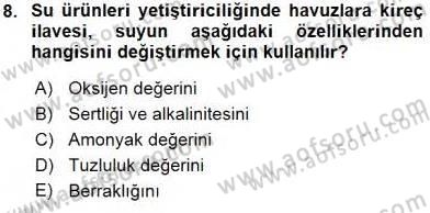 Su Ürünleri Dersi 2015 - 2016 Yılı (Vize) Ara Sınav Soruları 8. Soru