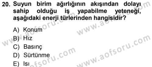 Bitki Su İlişkileri Dersi Ara Sınavı Deneme Sınav Soruları 20. Soru