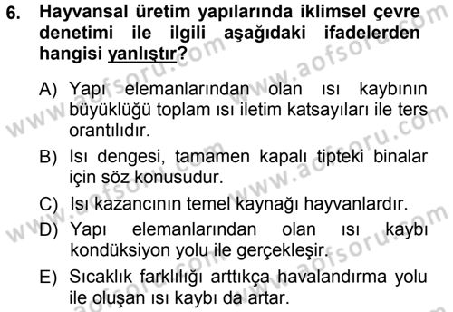 Bitki Su İlişkileri Dersi Ara Sınavı Deneme Sınav Soruları 6. Soru