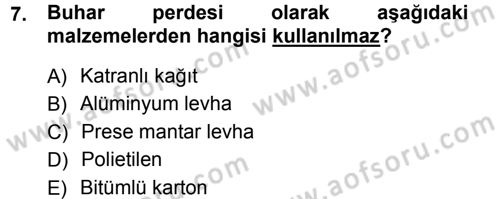 Bitki Su İlişkileri Dersi Ara Sınavı Deneme Sınav Soruları 7. Soru