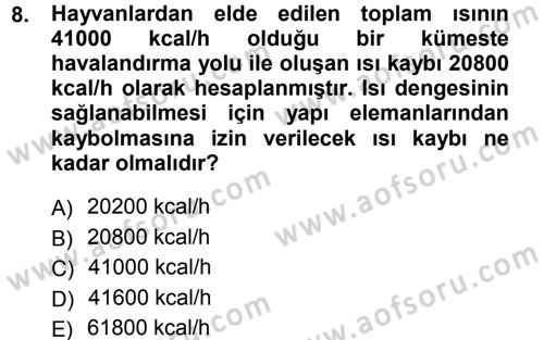 Bitki Su İlişkileri Dersi Ara Sınavı Deneme Sınav Soruları 8. Soru