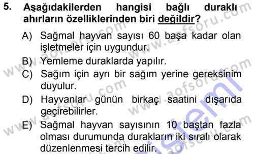 Bitki Su İlişkileri Dersi 2012 - 2013 Yılı (Final) Dönem Sonu Sınav Soruları 5. Soru