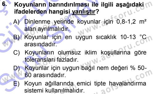 Bitki Su İlişkileri Dersi 2012 - 2013 Yılı (Final) Dönem Sonu Sınav Soruları 6. Soru