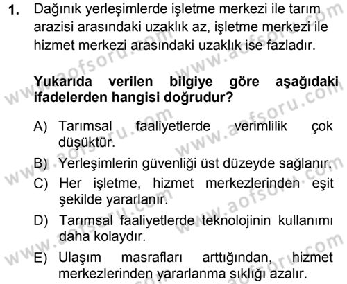 Bitki Su İlişkileri Dersi Ara Sınavı Deneme Sınav Soruları 1. Soru