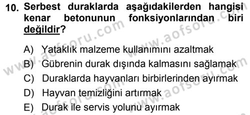 Bitki Su İlişkileri Dersi Ara Sınavı Deneme Sınav Soruları 10. Soru