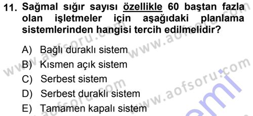 Bitki Su İlişkileri Dersi 2013 - 2014 Yılı (Vize) Ara Sınav Soruları 11. Soru