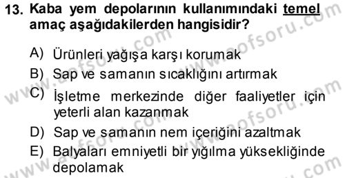 Bitki Su İlişkileri Dersi 2013 - 2014 Yılı (Vize) Ara Sınav Soruları 13. Soru
