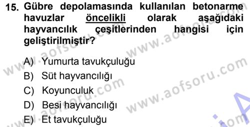 Bitki Su İlişkileri Dersi Ara Sınavı Deneme Sınav Soruları 15. Soru