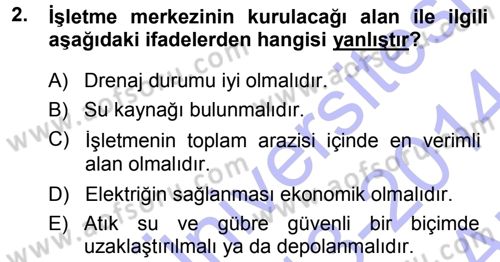 Bitki Su İlişkileri Dersi Ara Sınavı Deneme Sınav Soruları 2. Soru