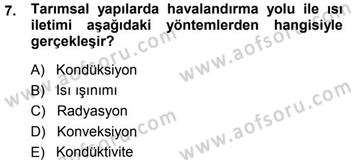 Bitki Su İlişkileri Dersi 2013 - 2014 Yılı (Vize) Ara Sınav Soruları 7. Soru