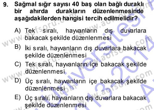 Bitki Su İlişkileri Dersi 2013 - 2014 Yılı (Vize) Ara Sınav Soruları 9. Soru