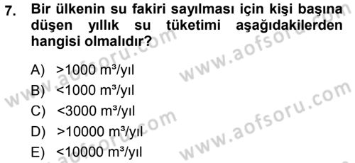 Bitki Su İlişkileri Dersi 2013 - 2014 Yılı (Final) Dönem Sonu Sınav Soruları 7. Soru