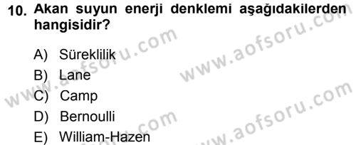 Bitki Su İlişkileri Dersi 2013 - 2014 Yılı Tek Ders Sınav Soruları 10. Soru