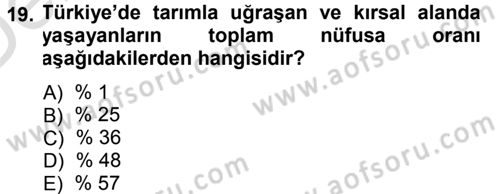 Bitki Su İlişkileri Dersi 2013 - 2014 Yılı Tek Ders Sınav Soruları 19. Soru