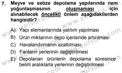 Bitki Su İlişkileri Dersi 2013 - 2014 Yılı Tek Ders Sınav Soruları 7. Soru
