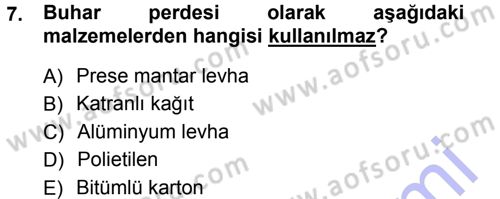 Bitki Su İlişkileri Dersi 2014 - 2015 Yılı (Vize) Ara Sınav Soruları 7. Soru