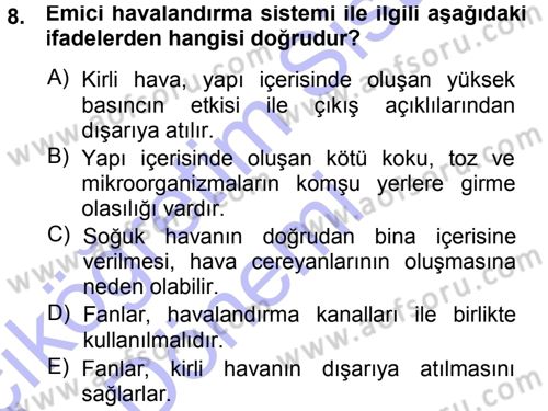 Bitki Su İlişkileri Dersi Ara Sınavı Deneme Sınav Soruları 8. Soru