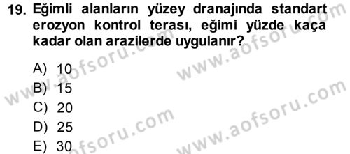 Bitki Su İlişkileri Dersi 2014 - 2015 Yılı (Final) Dönem Sonu Sınav Soruları 19. Soru