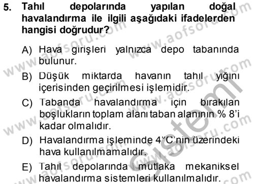 Bitki Su İlişkileri Dersi 2014 - 2015 Yılı (Final) Dönem Sonu Sınav Soruları 5. Soru