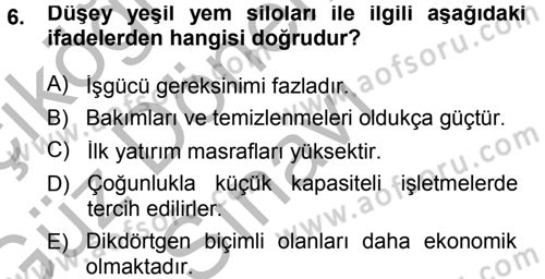 Bitki Su İlişkileri Dersi 2014 - 2015 Yılı (Final) Dönem Sonu Sınav Soruları 6. Soru