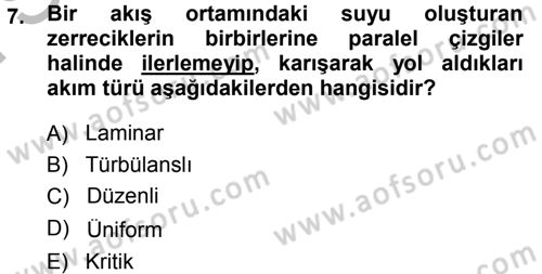 Bitki Su İlişkileri Dersi 2014 - 2015 Yılı (Final) Dönem Sonu Sınav Soruları 7. Soru