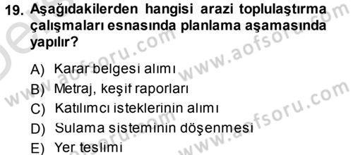 Bitki Su İlişkileri Dersi 2014 - 2015 Yılı Tek Ders Sınav Soruları 19. Soru