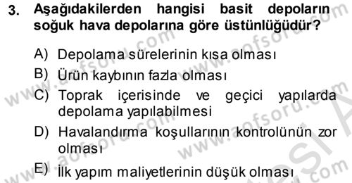 Bitki Su İlişkileri Dersi 2014 - 2015 Yılı Tek Ders Sınav Soruları 3. Soru